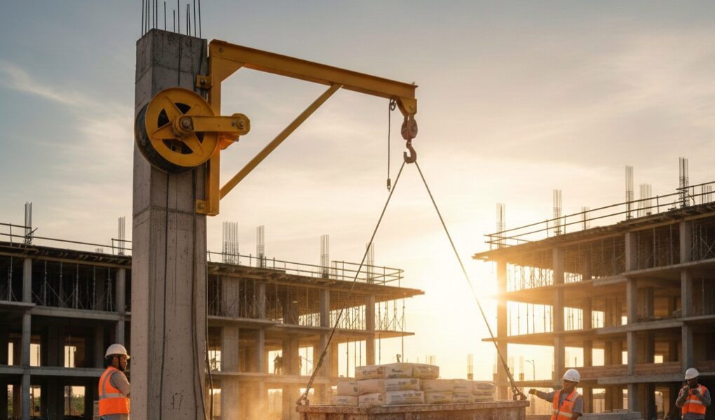 Otimize o içamento de materiais na obra com o aluguel de guincho de coluna ideal para sua necessidade